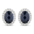 2.16 Carat Genuine Blue Sapphire and White Diamond 14K White Gold Earrings by Bids.com