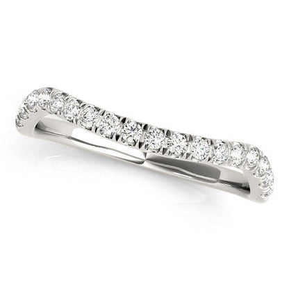 14k White Gold Curved Design Diamond Wedding Band (1/4 cttw) by Bids.com