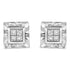 .925 Sterling Silver 1/6 Cttw Invisible Set Princess-Cut Diamond Quad Composite Stud Earrings (H-I Color, I1-I2 Clarity) by Bids.com