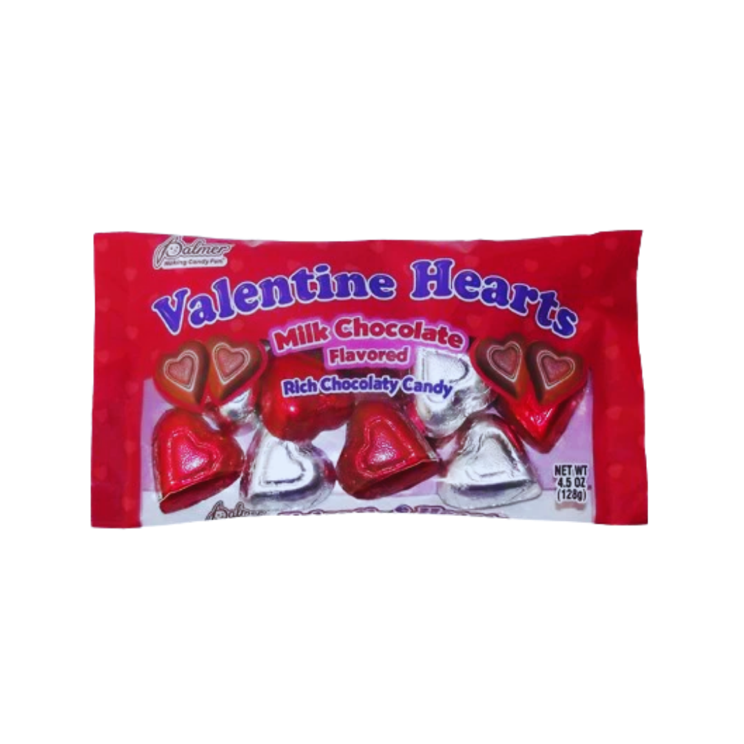 R.M. Palmer Foil Wrapped Milk Chocolate Flavored Valentine Hearts (4.5oz) by Farmacias Savia