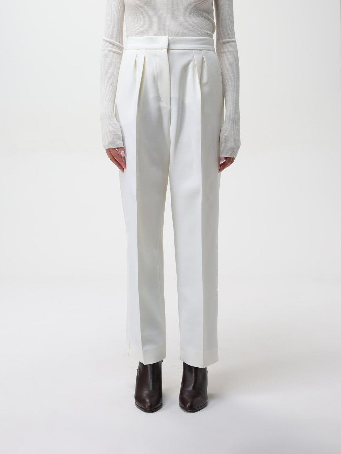 Max Mara Pants Woman Cream by Luosophy