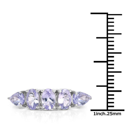 2.33 Carat Genuine Tanzanite .925 Sterling Silver Ring by Bids.com