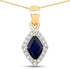 0.92 Carat Genuine Blue Sapphire and White Diamond 14K Yellow Gold Pendant by Bids.com