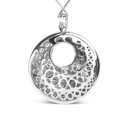 .925 Sterling Silver Endless Wave Swirl Statement Medallion 18" Pendant Necklace by Bids.com