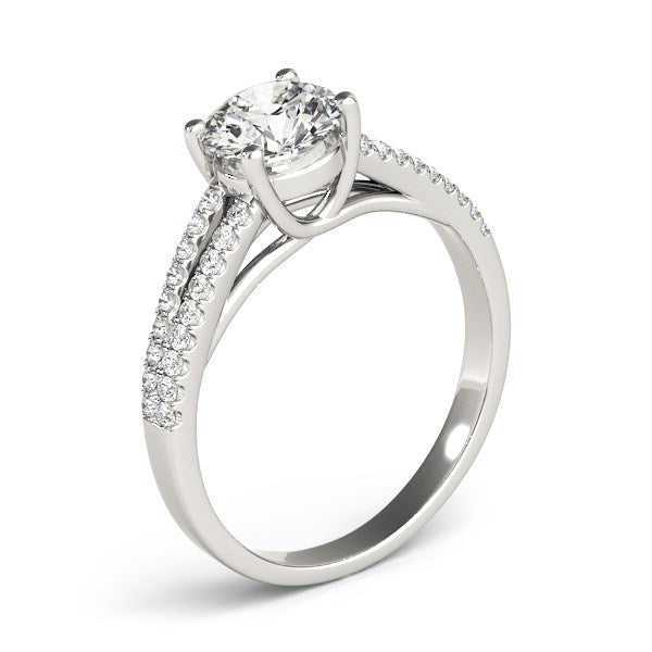 14k White Gold Split Shank Round Diamond Engagement Ring (1 1/8 cttw) by Bids.com