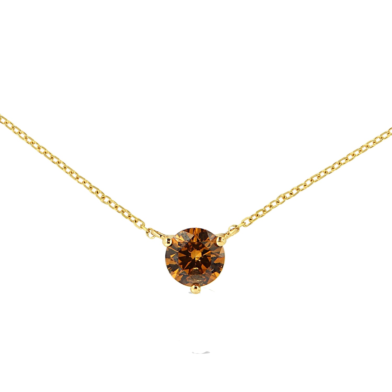 14K Yellow Gold 1/2 Cttw Martini Set Lab Grown Yellow Diamond Solitaire 18" Pendant Necklace (Yellow Color, VS2-SI1 Clarity) by Bids.com
