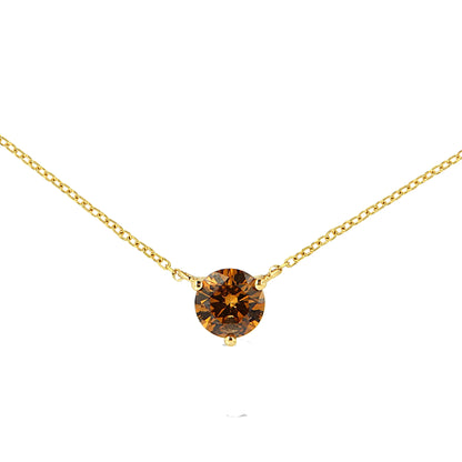 14K Yellow Gold 1/2 Cttw Martini Set Lab Grown Yellow Diamond Solitaire 18" Pendant Necklace (Yellow Color, VS2-SI1 Clarity) by Bids.com