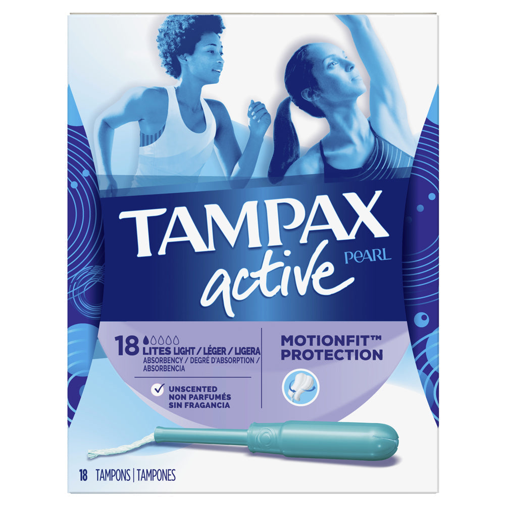 Tampax Pearl Active Light Absorbency Tampons Unscented 