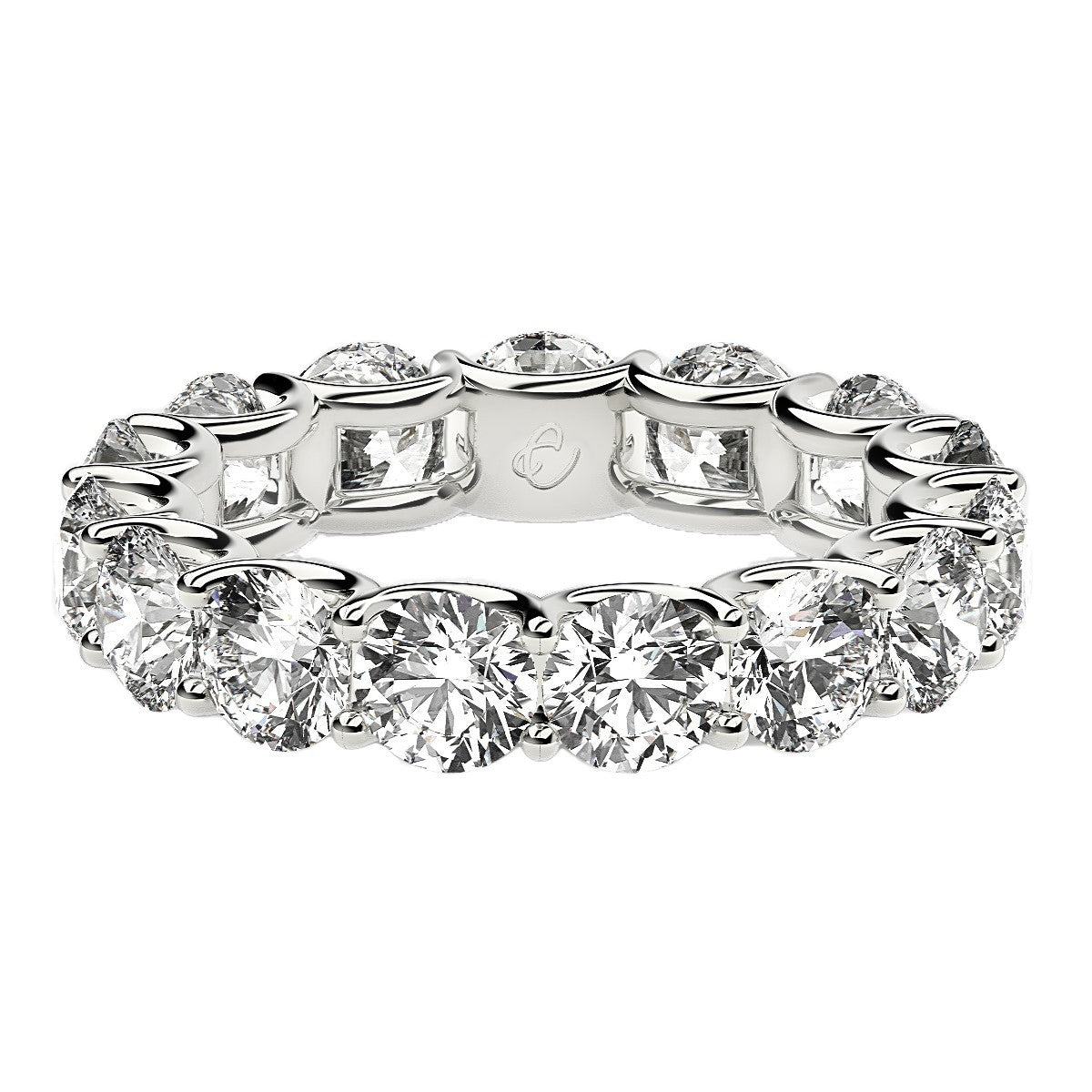 Round Cut Lab Grown Diamond Eternity Ring in 14k White Gold (5 cttw FG/VS2) by Bids.com