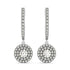 14k White Gold Double Halo Round Diamond Drop Earrings (1 cttw) by Bids.com