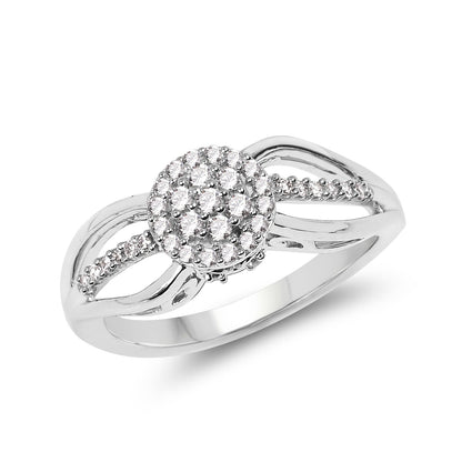0.25 Carat Genuine White Diamond 14K White Gold Ring (E-F Color, SI Clarity) by Bids.com