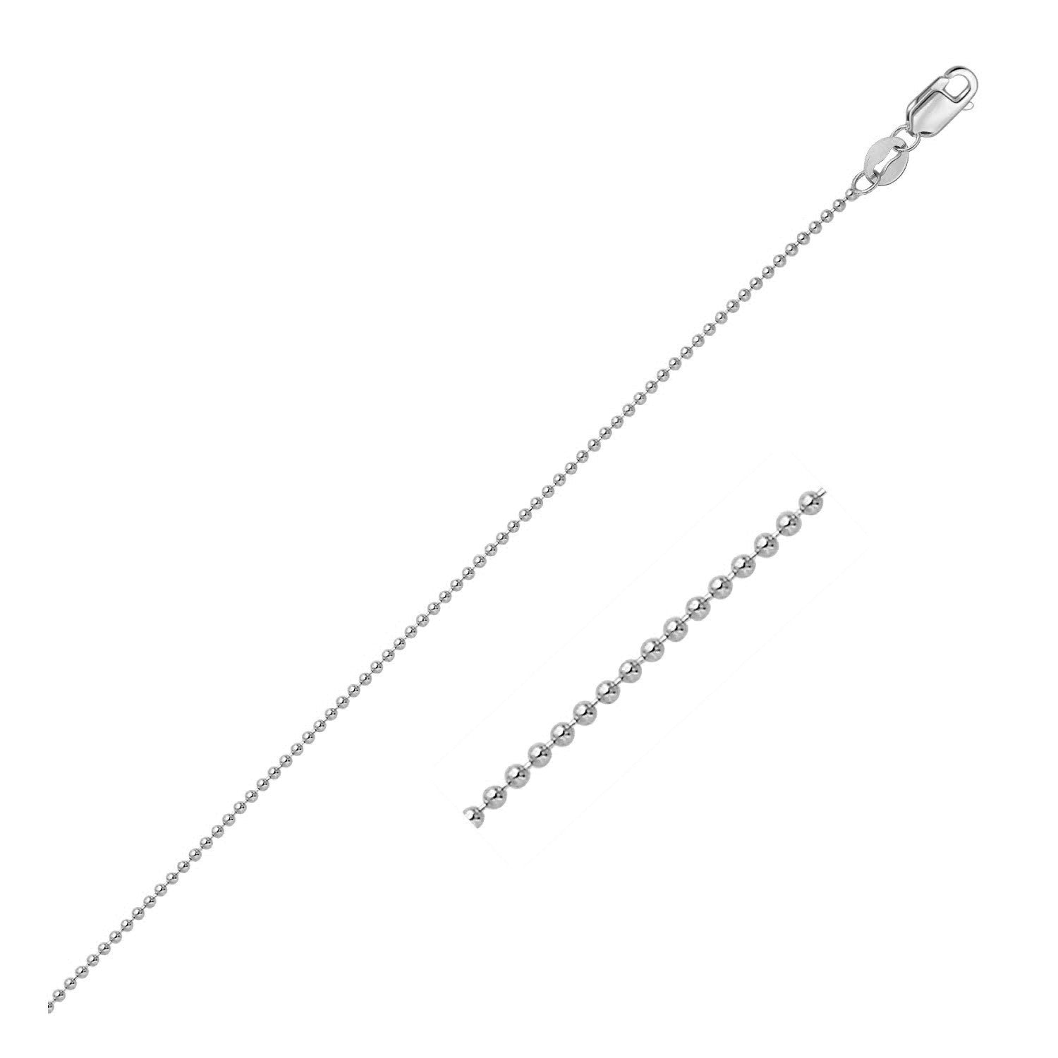 14k White Gold Bead Chain 1.0mm by Bids.com