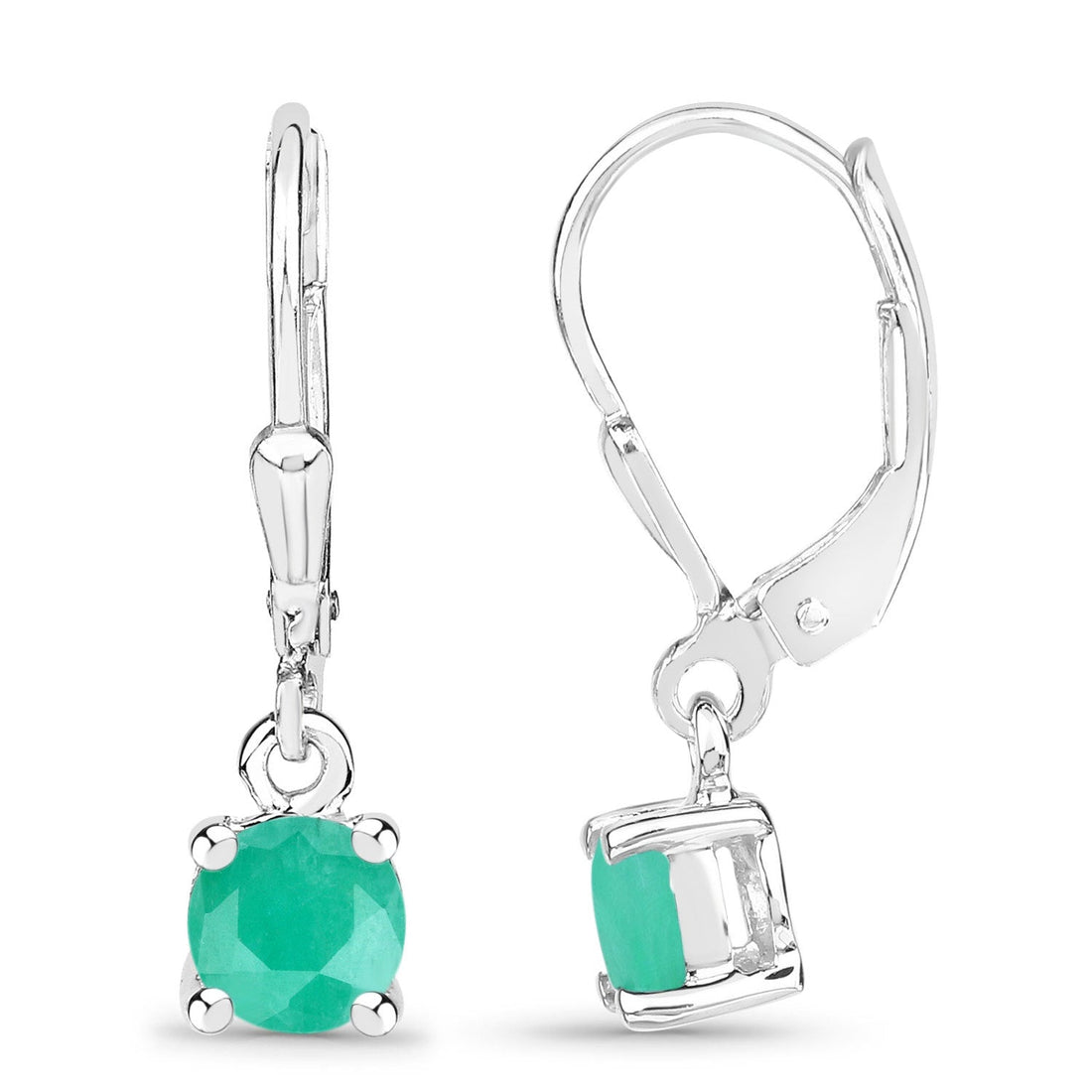 0.92 Carat Genuine Emerald .925 Sterling Silver Earrings by Bids.com