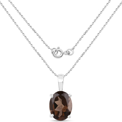 3.14 Carat Genuine Smoky Quartz .925 Sterling Silver Jewelry Set  DestGlow