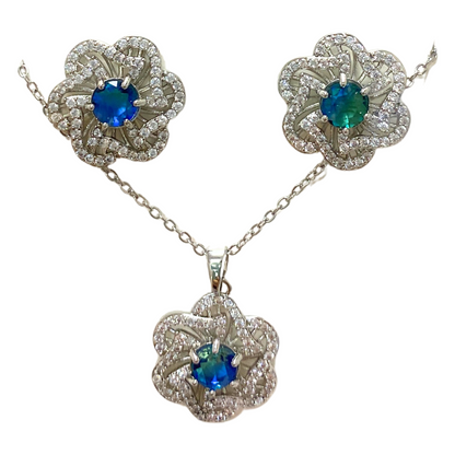 Floral &amp; Gemstone Necklace and Earrings Set – Multiple Styles  DestGlow