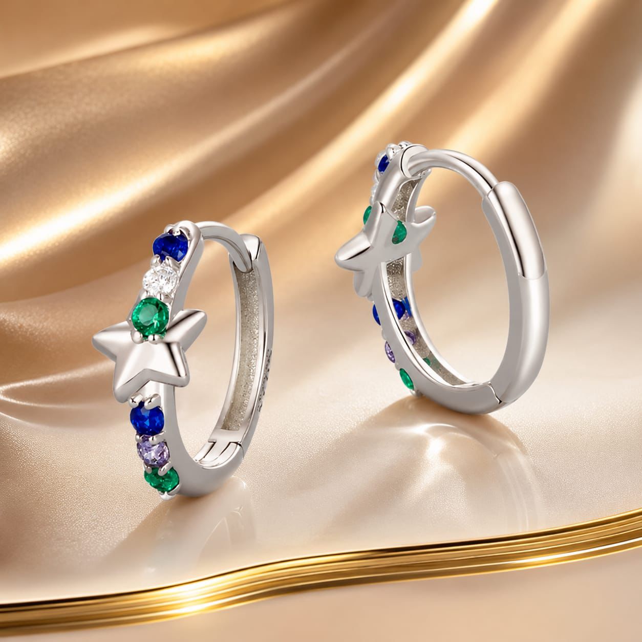 925 Sterling Silver Earrings with Pavé Setting CZ in White Gold for Women  DestGlow