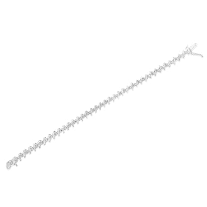 .925 Sterling Silver 1/2 Cttw Diamond Miracle-Set 7" Tennis Bracelet (I-J Color, I3 Clarity) by Bids.com