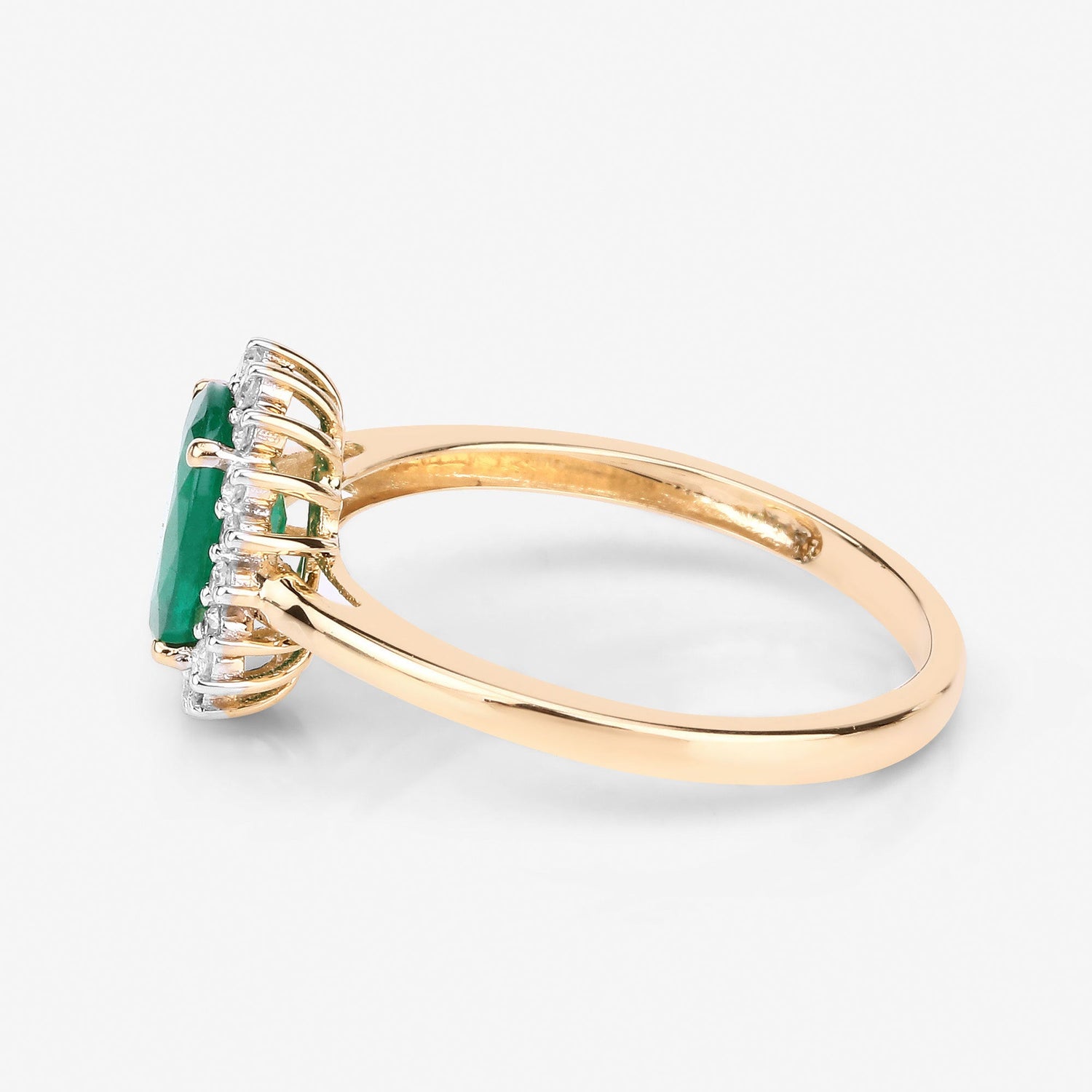 1.34 Carat Genuine Zambian Emerald and White Diamond 14K Yellow Gold Ring by Bids.com
