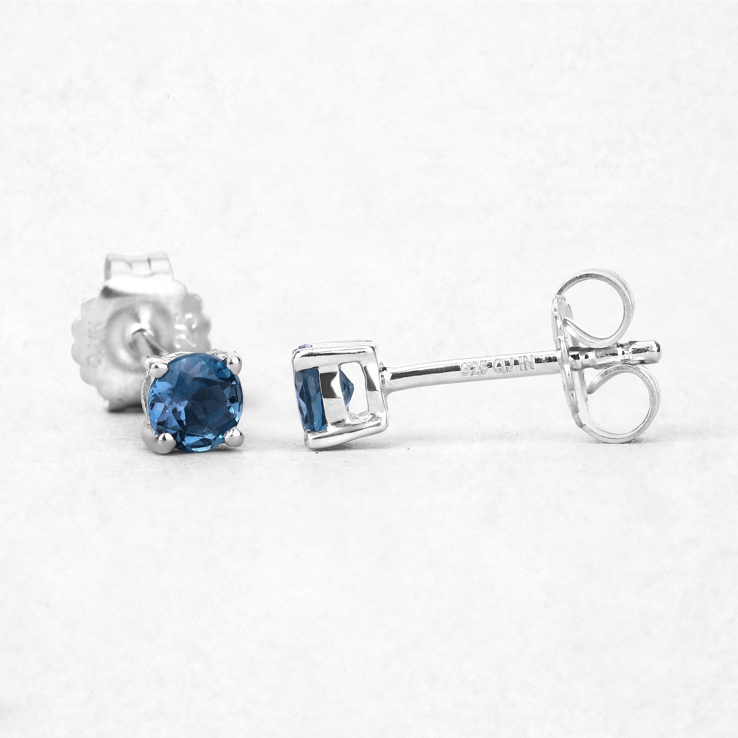 0.64 Carat Genuine London Blue Topaz .925 Sterling Silver Earrings  DestGlow