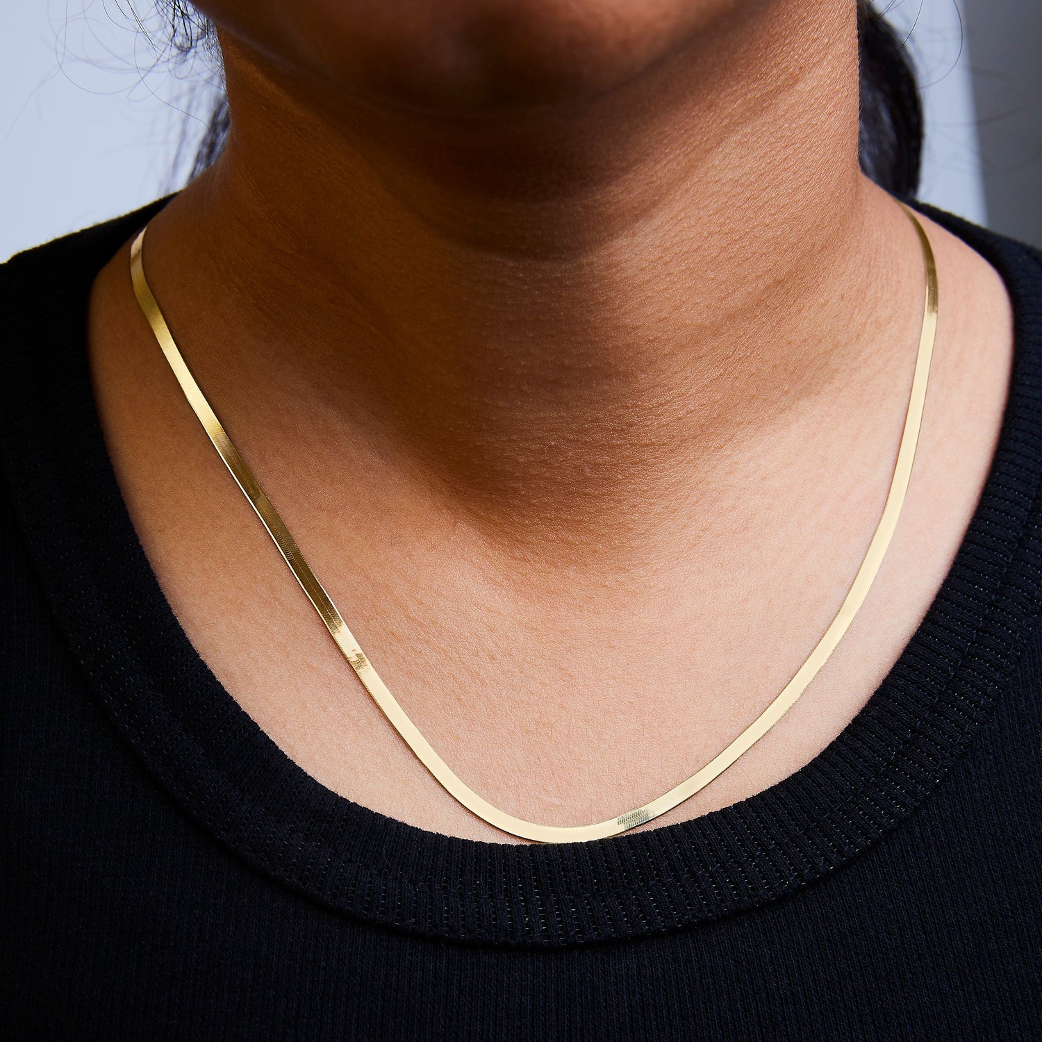 Unisex Solid 14K Yellow Gold 2.8mm Imperial Herringbone Chain Necklace - 18" Inches by Bids.com