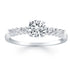 14k White Gold Shared Prong Accent Diamond Engagement Ring by Bids.com