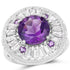 5.58 Carat Genuine Amethyst and White Topaz .925 Sterling Silver Ring by Bids.com
