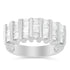 .925 Sterling Silver 1.0 Cttw Baguette Cut Diamond Vertical Channel Fluted Multi-Row Unisex Fashion Wedding Ring (H-I Color, I1-I2 Clarity) - Size 6-3/4 by Bids.com