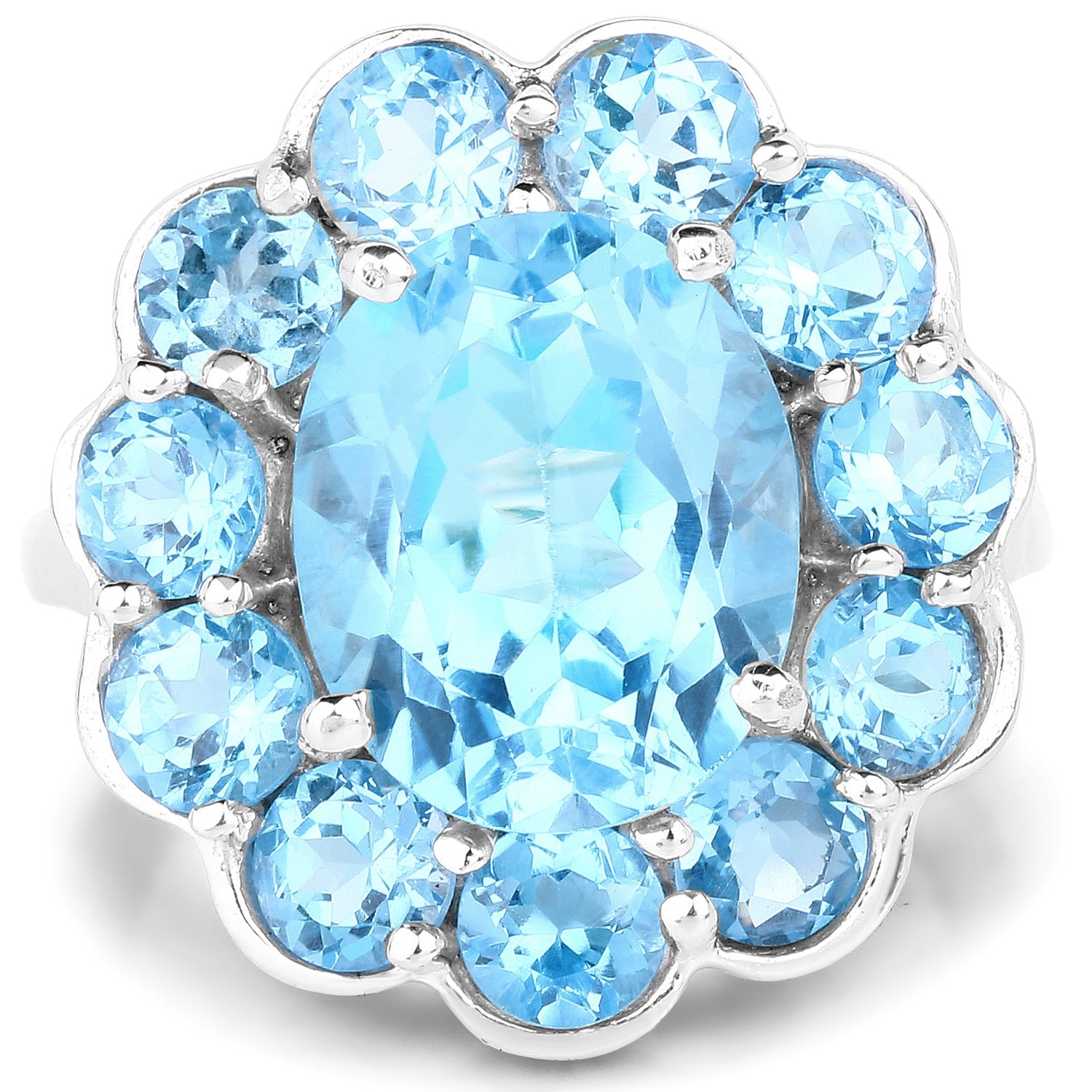 8.77 Carat Genuine Swiss Blue Topaz .925 Sterling Silver Ring by Bids.com