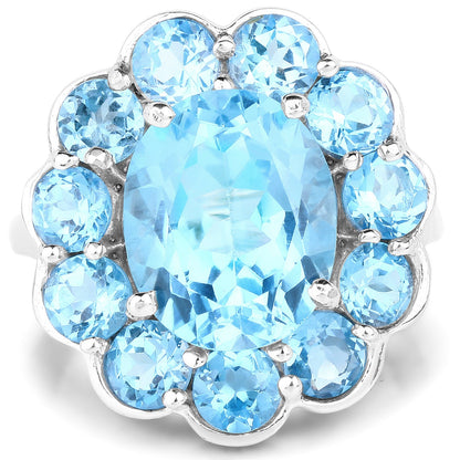8.77 Carat Genuine Swiss Blue Topaz .925 Sterling Silver Ring by Bids.com