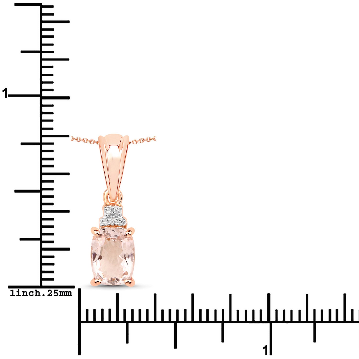 1.12 Carat Genuine Morganite and White Topaz .925 Sterling Silver Pendant by Bids.com
