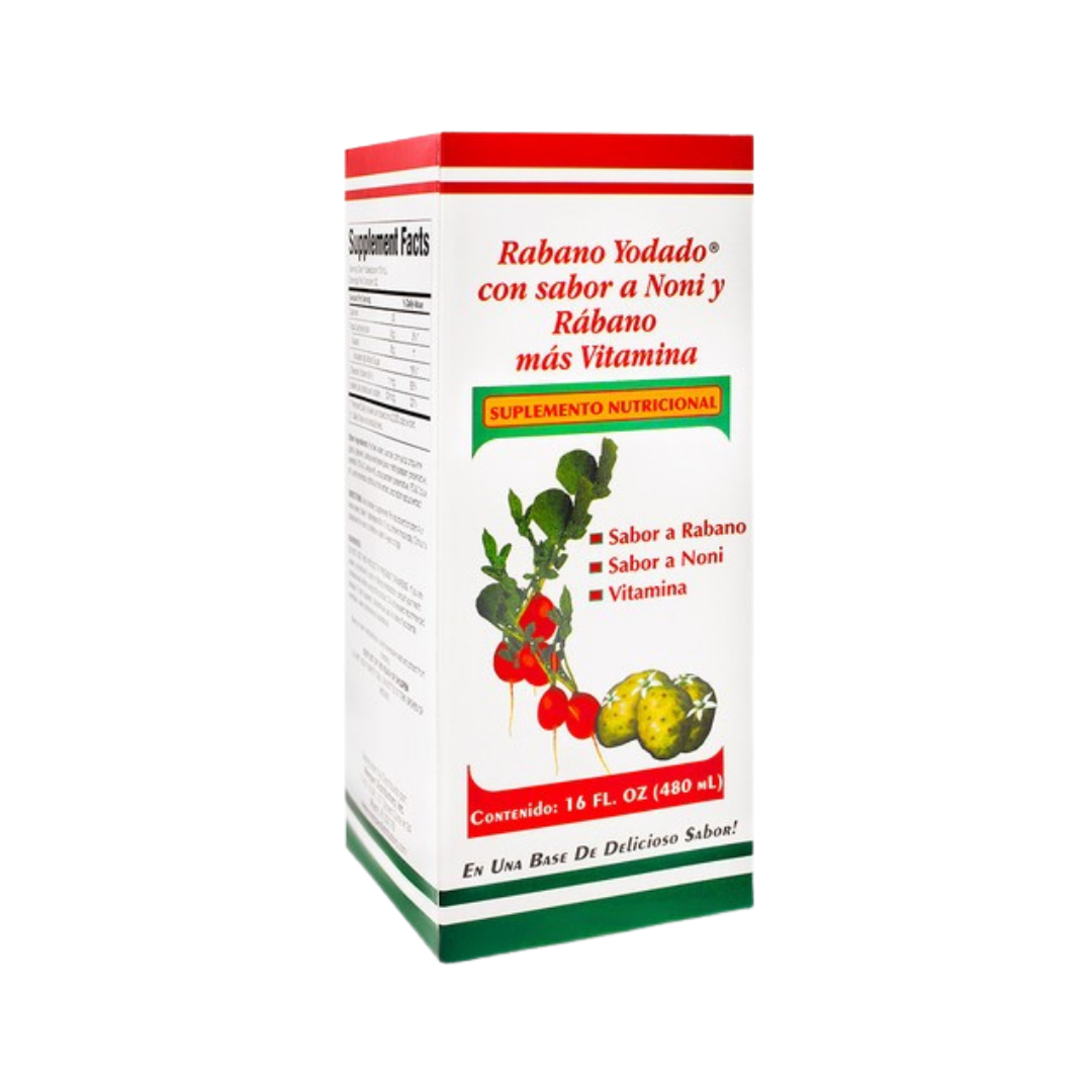 Menper Rabano Yodado with Noni and Vitamin Syrup (16oz) by Farmacias Savia