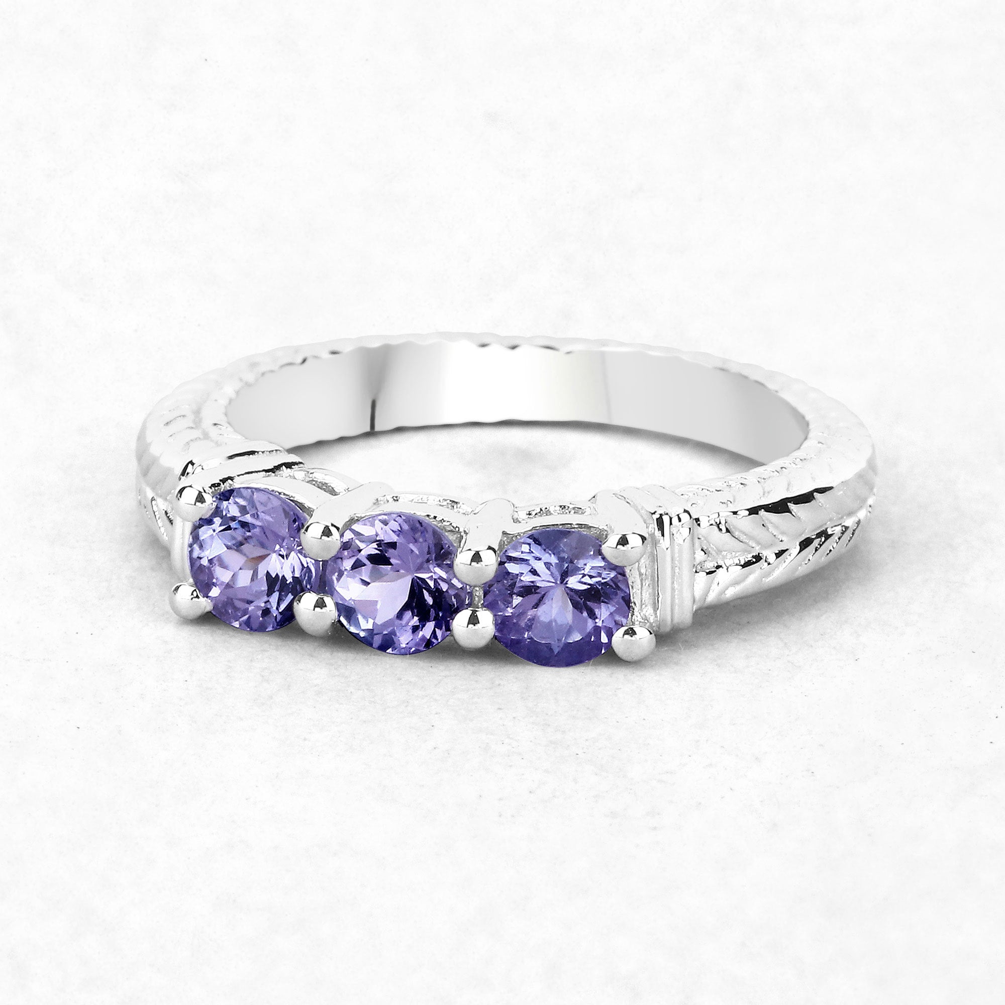 1.11 Carat Genuine Tanzanite .925 Sterling Silver Ring by Bids.com