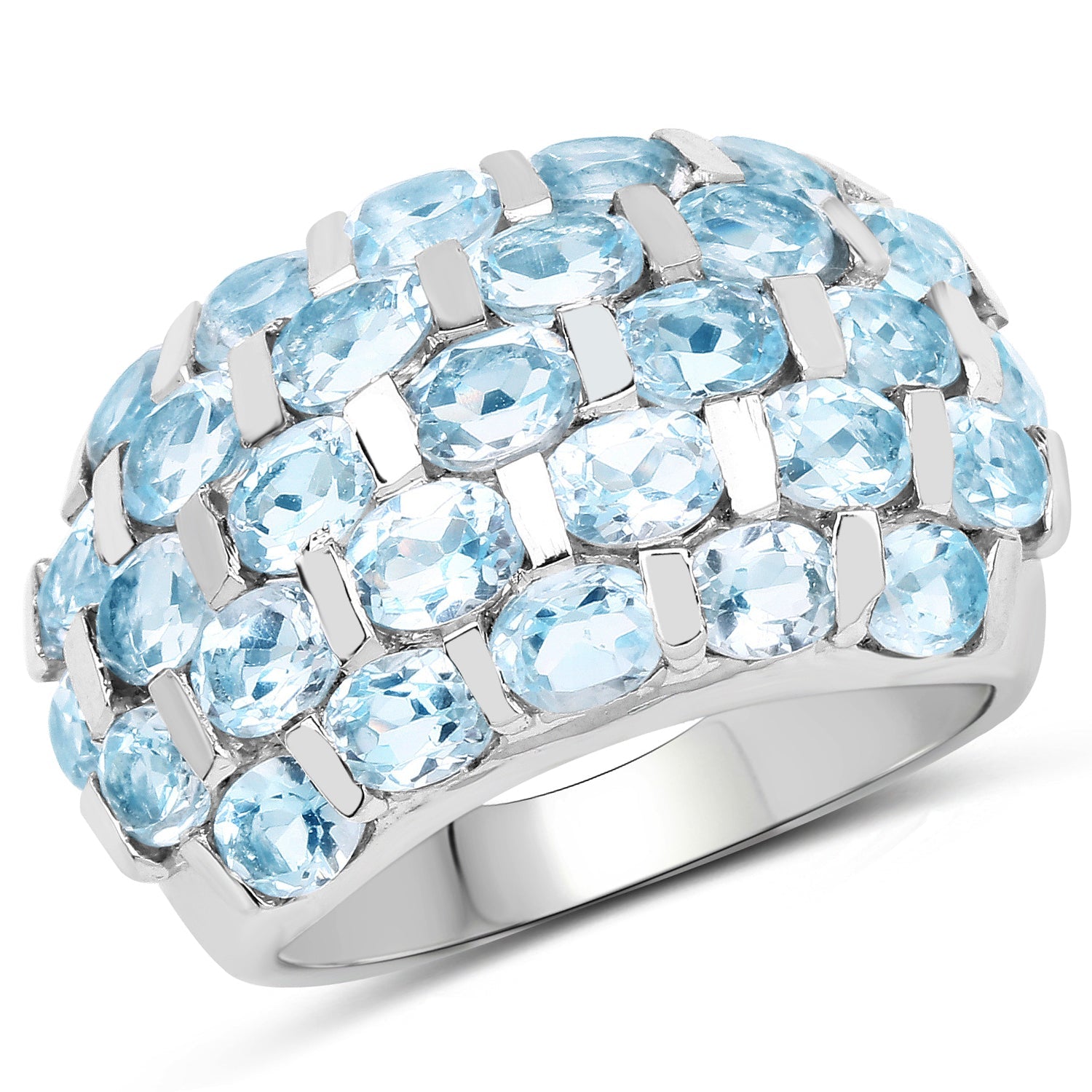 5.51 Carat Genuine Blue Topaz .925 Sterling Silver Ring by Bids.com