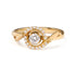 14K Yellow Gold 1/3 Cttw Diamond Solitaire and Halo Swirl Engagement Ring (G-H Color, VS2-SI1 Clarity)- Size 7 by Bids.com