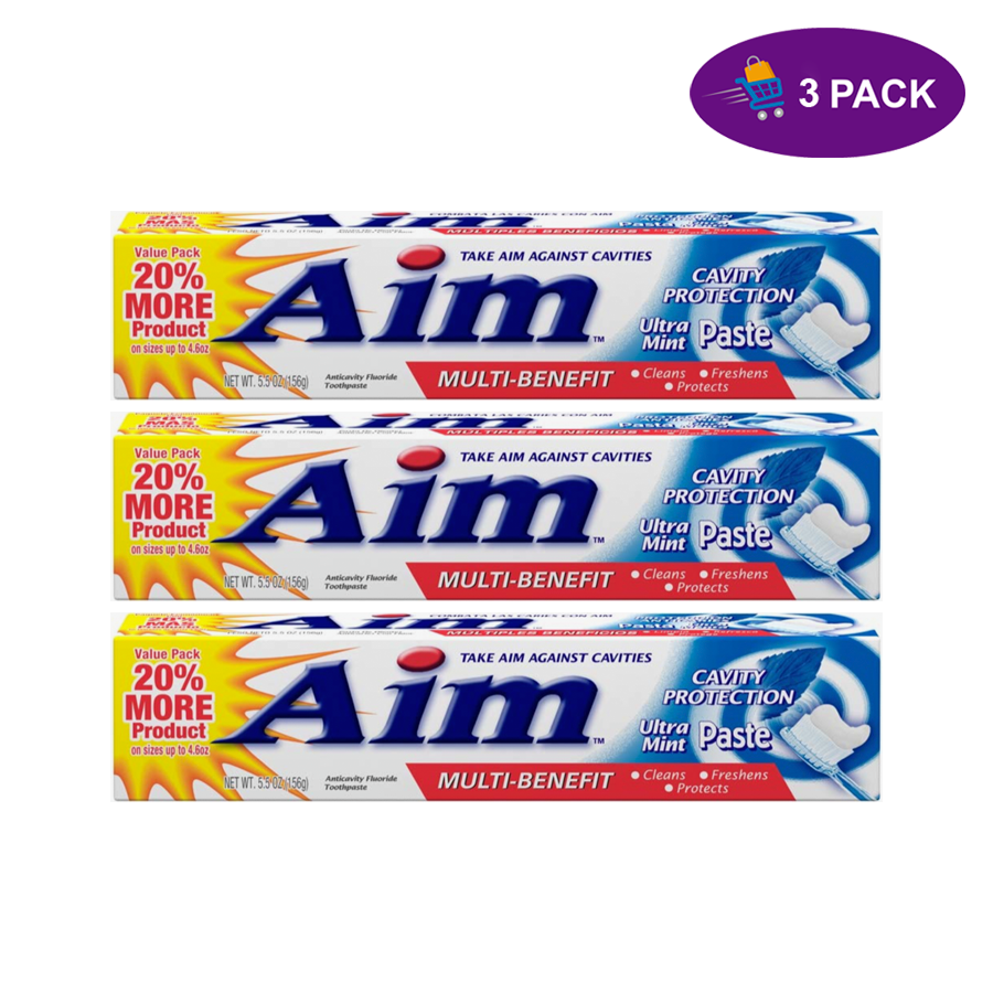Aim Cavity Protection Anticavity Fluoride Toothpaste Ultra Mint 55 OZ by Pasteur Pharmacy