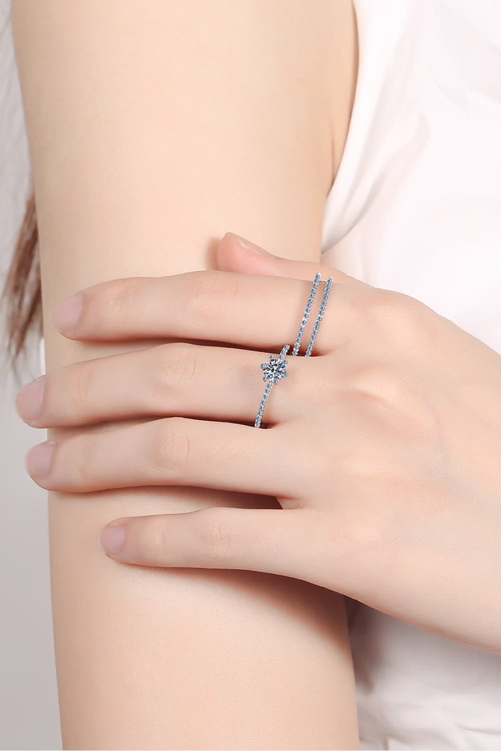 Sparkala™ 925 Rhodium Over Pure Sterling Silver Ring Set by Sparkala