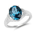 4.26 Carat Genuine London Blue Topaz & White Topaz .925 Sterling Silver Ring by Bids.com