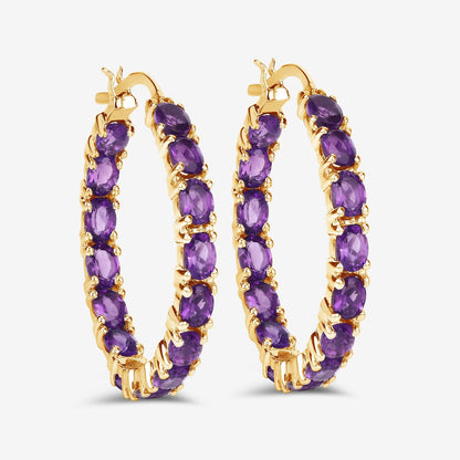 4.80 Carat Genuine Amethyst .925 Sterling Silver Earrings  DestGlow