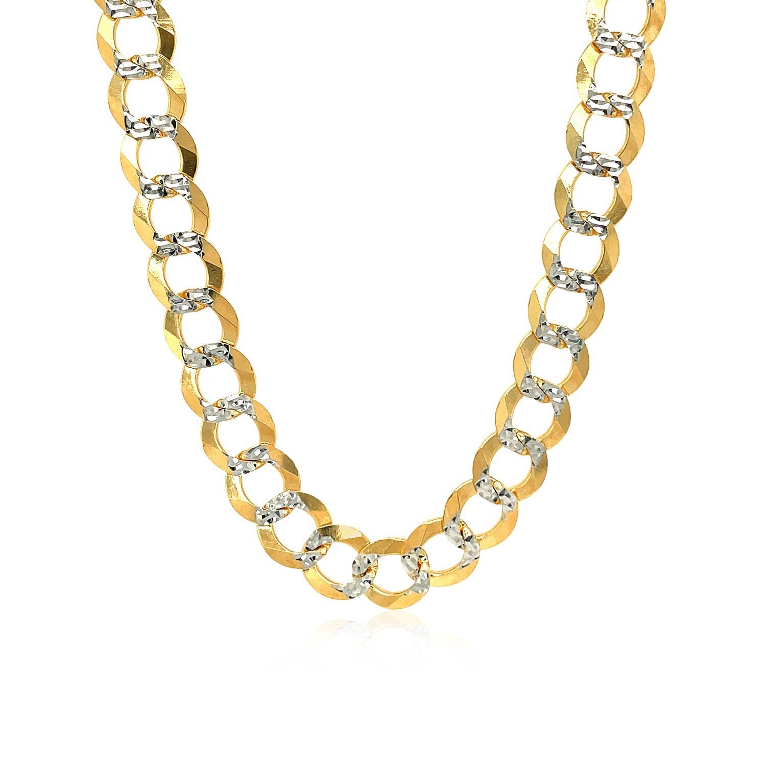 8.2 mm 14k Two Tone Gold Pave Curb Chain by Bids.com