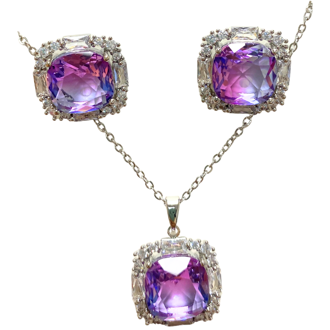Floral &amp; Gemstone Necklace and Earrings Set – Multiple Styles by Farmacias Savia