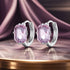 925 Sterling Silver Earrings with Transparent Glass, 12x7mm, for Women  DestGlow