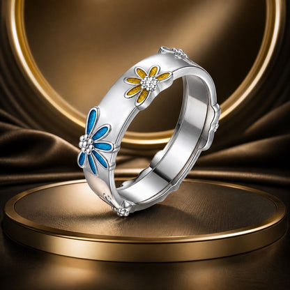 925 Sterling Silver Enamel Ring Size 6.0 for Women  DestGlow