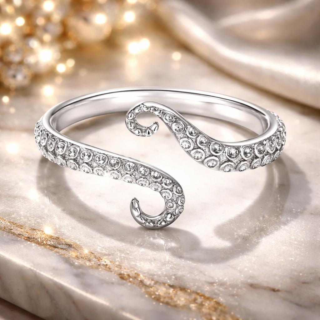 S925 Sterling Silver 0.2cm Platinum Plated Ring by Bids.com