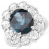 5.11 Carat Genuine London Blue Topaz and White Diamond .925 Sterling Silver Ring by Bids.com