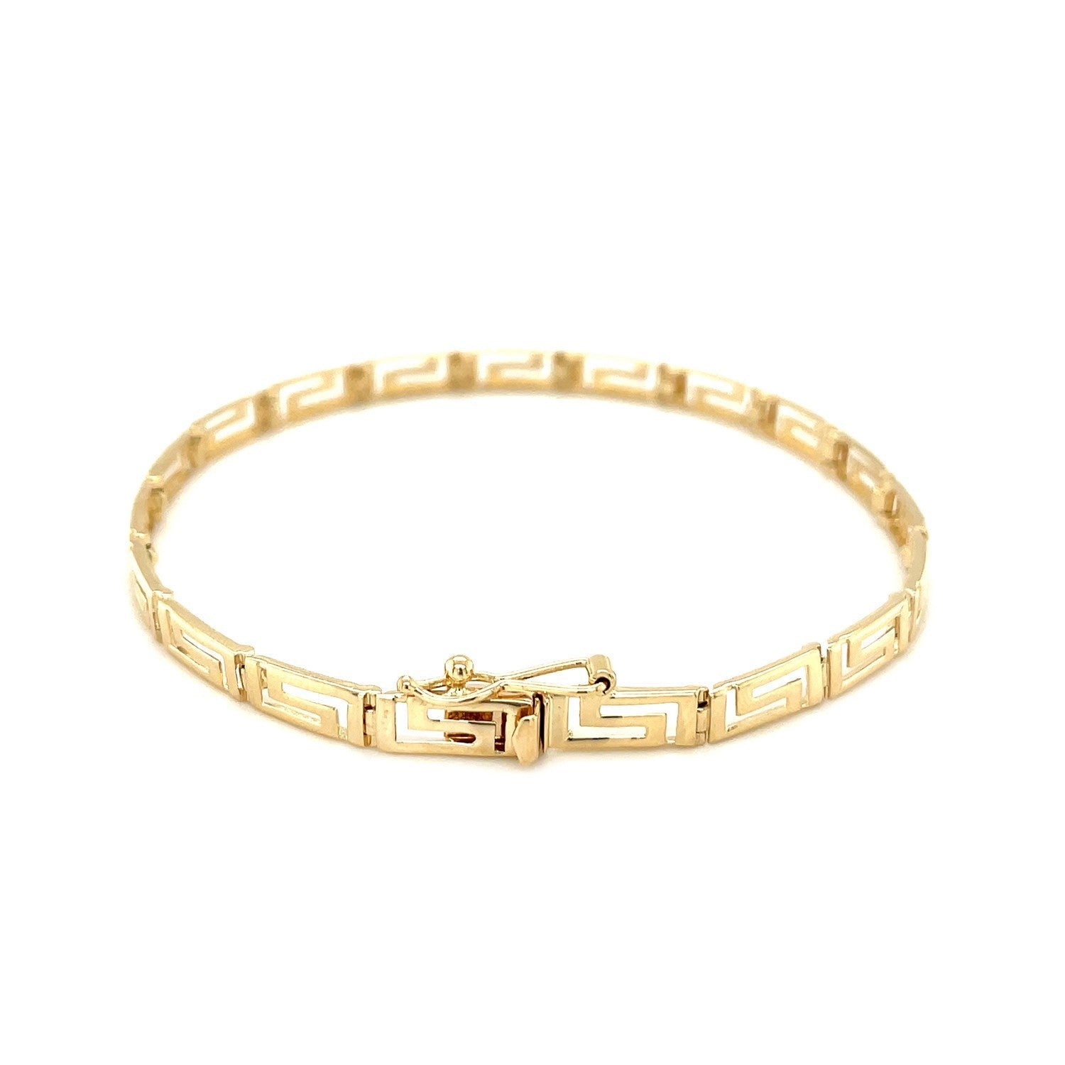 14k Yellow Gold Greek Fret Design Fancy Bracelet by Bids.com