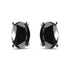 14K White Gold 3.00 Cttw Oval Cut Black Diamond Solitaire Stud Earrings (Black Color, I2-I3 Clarity) by Bids.com