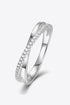 Platinum Over Pure Sterling Silver Crisscross Sparkala™ Ring by Sparkala