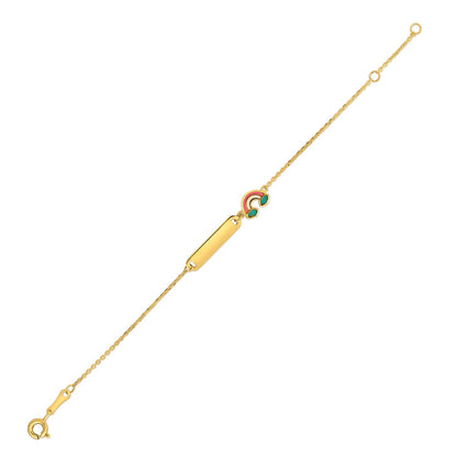 14k Yellow Gold Rainbow Childrens Bracelet (1.00 mm)  DestGlow