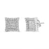 18K White Gold 1.00 Cttw Round and Princess-Cut Diamond Halo Square Stud Earring (G-H Color, SI1-SI2 Clarity) by Bids.com