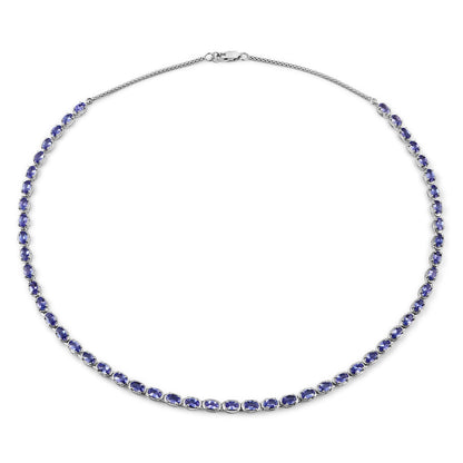 10.00 Carat Genuine Tanzanite .925 Sterling Silver Necklace by Bids.com